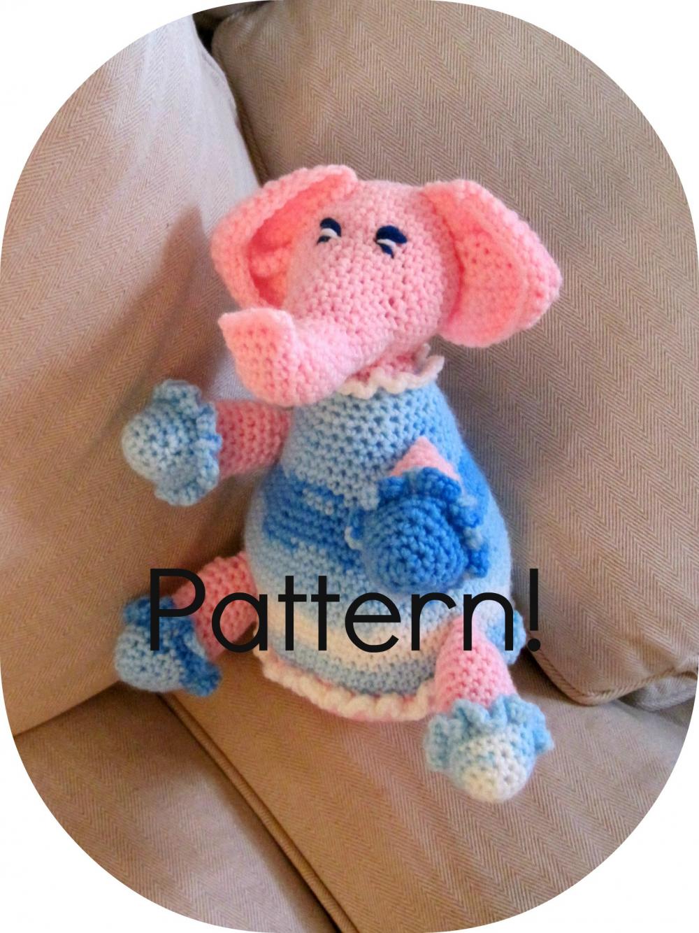 Crochet Pattern, Elephant Amigurumi Toy - Crochet Tutorial ...
