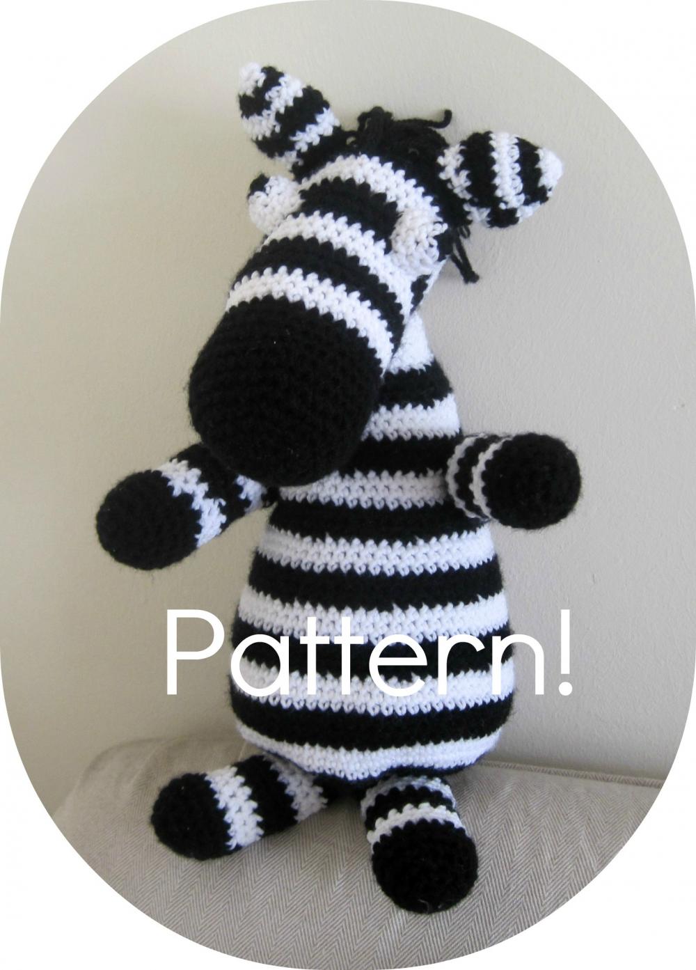 Crochet Pattern, Zebra Amigurumi Toy - Crochet Tutorial ...